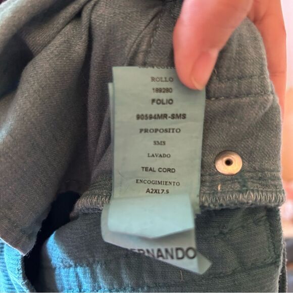 Re/Done Teal Corduroy High-Rise Straight Leg Pants size 26 - Picture 8 of 8